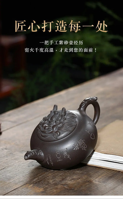 Yixing Purple Clay Pot, Dragon Head Pot, Handmade Teapot Factory Direct Sales Wholesale One Piece Dropshipping Goods
