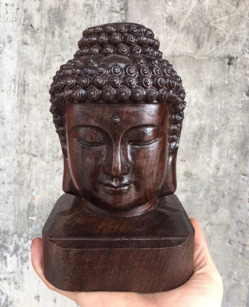 Buddhism HOME efficacious Protection bless family Safe agalloch wood Tathagata Vairocana Sakyamuni Buddha Hand carving statue