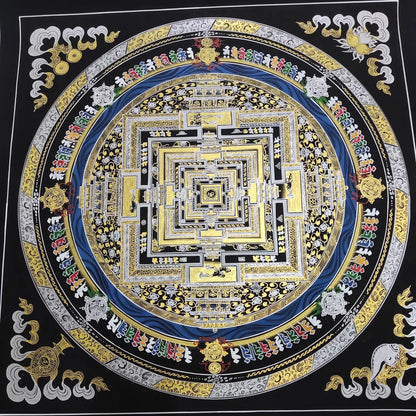 100% Hand painted Mandala wheel altar Enlightenment Thangka Thang-ga painting Buddhism home Hall altar wall Decorative art S2
