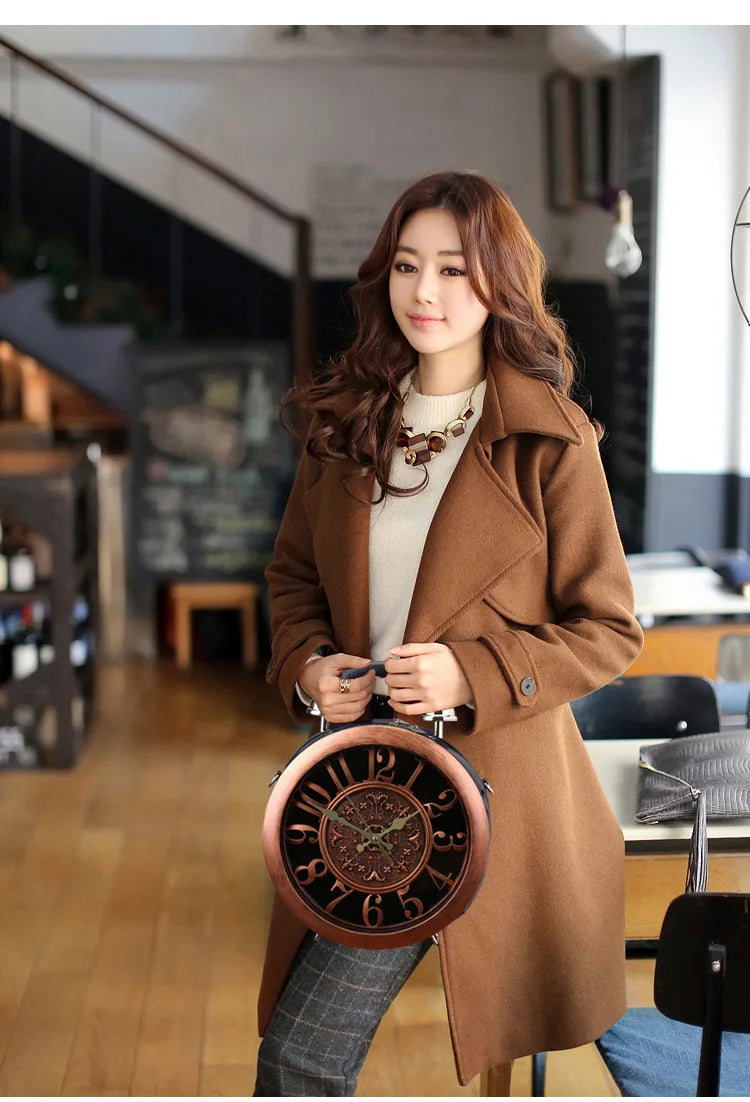 Real Alarm Clock Vintage Motorcycle Women Handbags High Quality Ladies Punk Shoulder Messenger Bags Fashion 2024 Lolita Bolsa