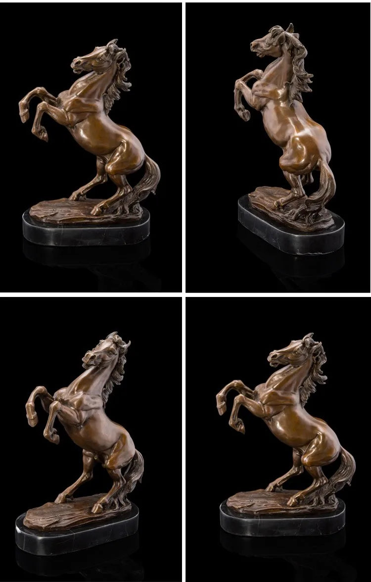 HOT SALE  home LIVING ROOM TOP Decor ART-Moral success RUNNING HORSE ART bronze statue sculpture Decoration brass decorative