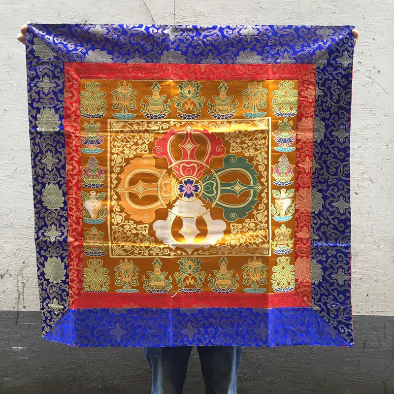 Wholesale Buddhist supply Tibet family Buddhism Temple 8 Auspicious Buddha statue Altar cover Vajra Table cloth curtain GOOD 06