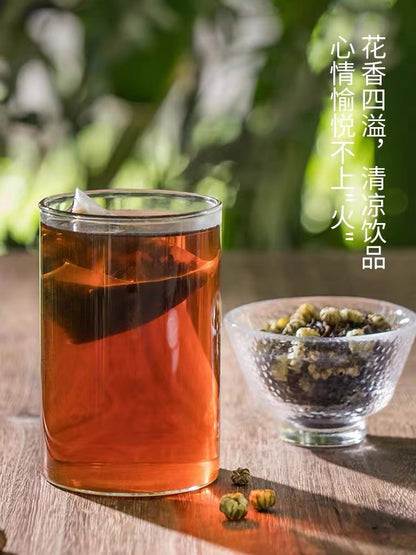 YiJun Tea (1 pcs 3g) Chrysanthemum Pu'er puerh tea Guihua Oolong tea 冰菊普洱三角茶包菊花普洱茶袋泡茶菊花茶组合菊普茶桂花乌龙茶冷泡茶叶散茶茶包