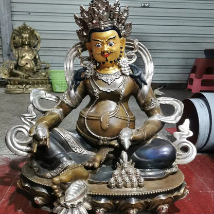 60CM large Asia Buddhism home temple shop CAI SHEN Jambhala God of wealth brass Buddha statue Bring wealth money Good luck