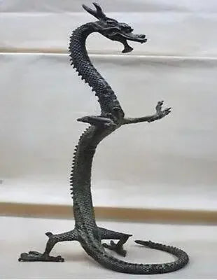 exquisite bronze Chinese dragon statue Figures 9" 23.5cm Height Garden Decoration 100% real Brass Bronze