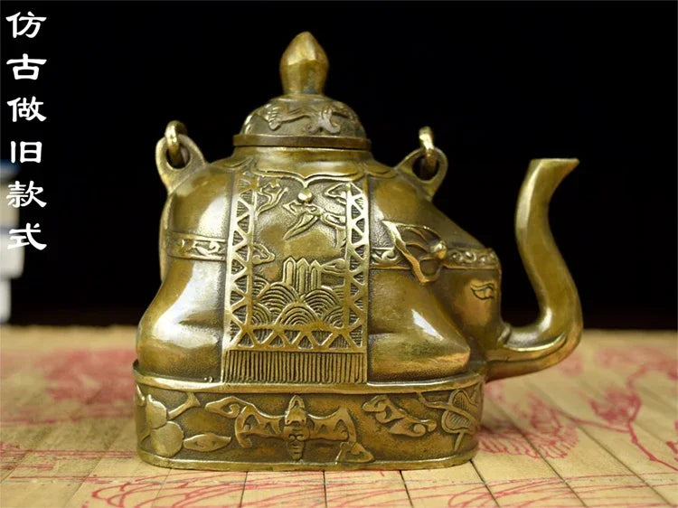 Seni Dekorasi Kerajinan Pot Tembaga Sebagai Ornamen Zhaocai Ornamen Kuningan Kecil Gajah Ornamen Kerajinan Tua Antik Lainnya P