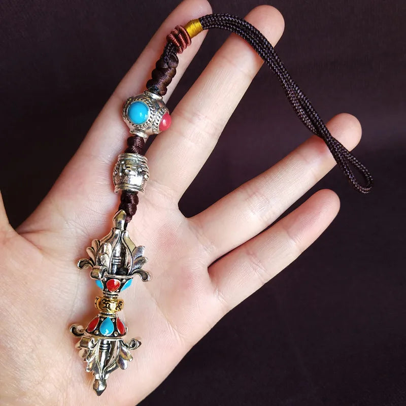 Asia Buddhist Amulet Pocket CAR WALL bless Safe health Good luck Mantra prayer Vajra Buddha Pendant protective talisman