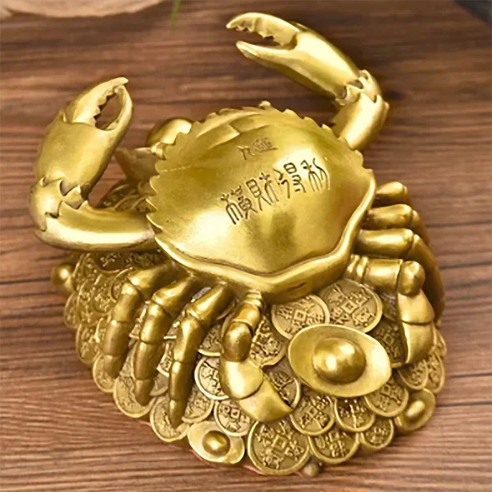 Bainayuan Brass Crab Decoration Crab Copper Money Crab Decoration