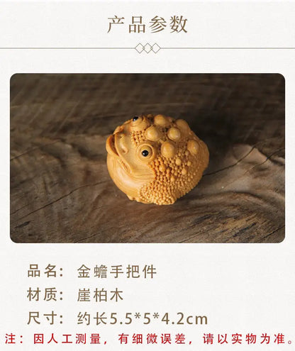 Cliff cypress wood carving home decoration, financial attraction, three legged small toad decoration, portable tray, stationery,