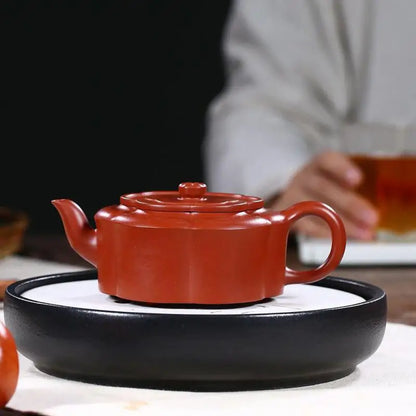 Yixing Handmade Kung-Fu Teaware, Purple Clay Drinkware, Raw Mine Dahongpao Linghua Zhoupan Teapot, Zisha Teapot, Handmade Pot