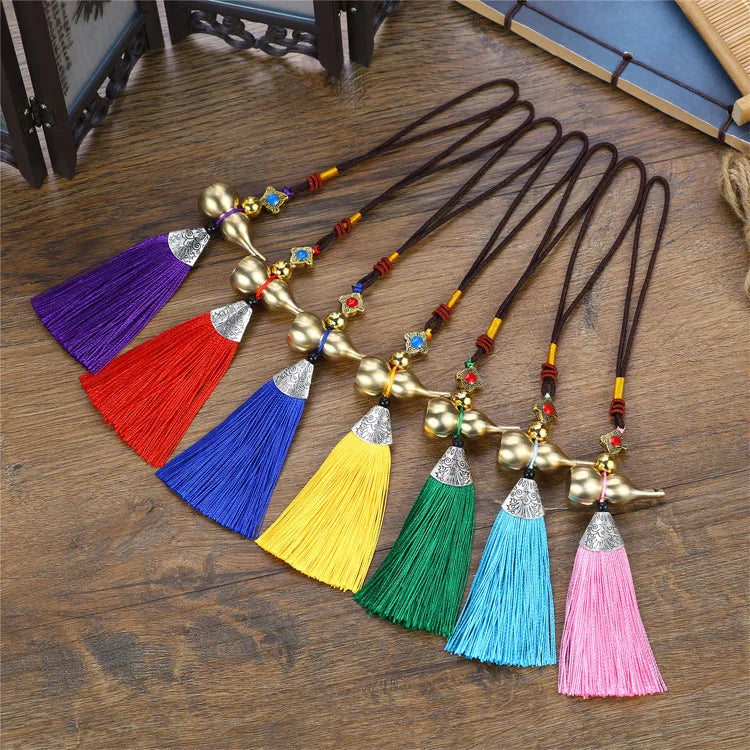 7PCS Wholesale HOME Courtyard lobby living room CAR talisman exorcise evil spirit Safety Copper gourd Hanging Pendant ornament