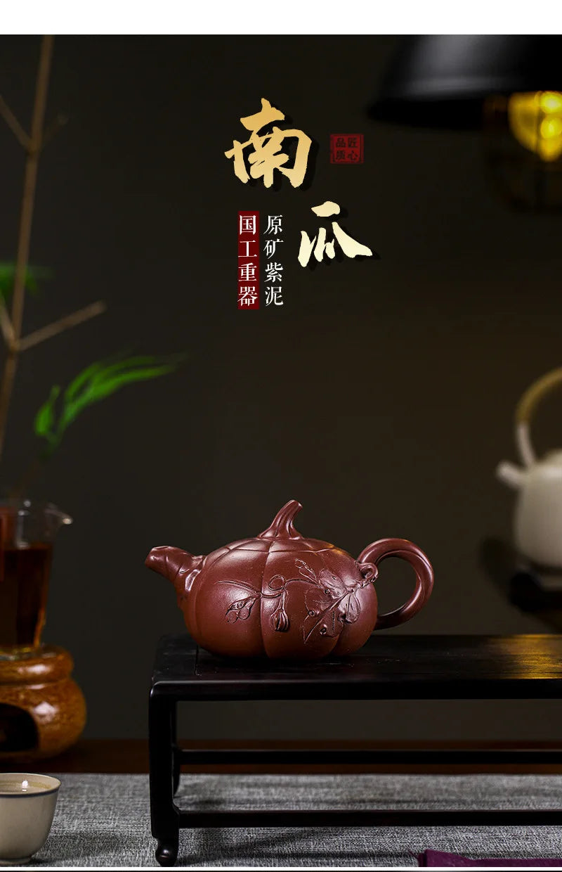 Yixing Handmade Purple Clay Pot Health Pot Pumpkin Raw Ore Purple Clay Fine Workmanship Smooth Water