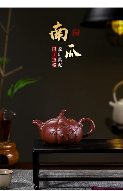 Yixing Handmade Purple Clay Pot Health Pot Pumpkin Raw Ore Purple Clay Fine Workmanship Smooth Water