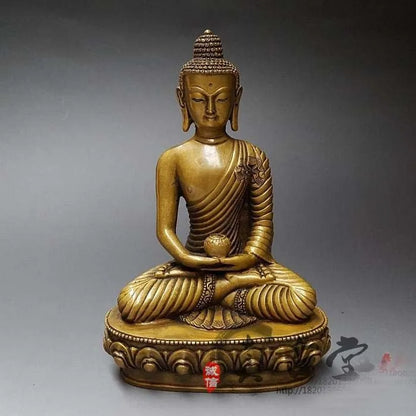 TOP collection # Home OFFICE Buddhism efficacious STATUE -old Vintage CHINA  brass sculpture REAL Buddha statue