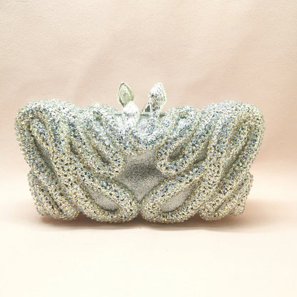Woman Gold AB Diamond Snake Evening Purse Bridal Dinner Cocktail Prom Gift Handbag Crystal Wedding Party Female Animal Gala Bag