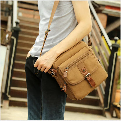 Ruil Men Canvas Bags New Multifunction Crossbody Bag Retro Handbags Travel Shoulder Messenger Bags Leisure Package