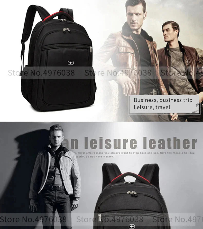 black bagpack 2024 mochila swiss Travel rugzak TOURIST GEAR 15.6 inch laptop business backpack men sac a dos homme