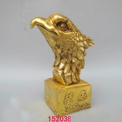 large-Bring in wealth and treasure # office home shop business Money Drawing Mascot# Arabia Eagle FENG SHUI Brass statue