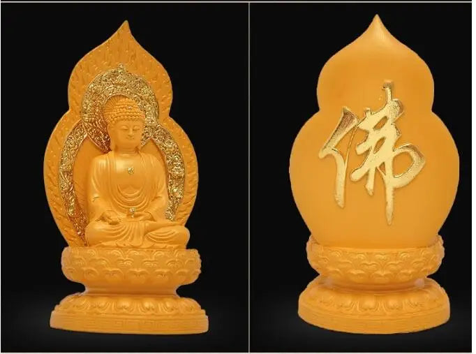 Greco-Buddhist HOME OFFICE Talisman  Protection # Southeast Asia GOLDEN Amitabha Buddha statue-FREE SHIP 19CM TALL