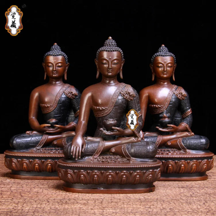 3PCS # GOOD figure of Buddha HOME  Talisman Protection # Tibetan Tantra Buddhism Phra Sompo Sambo Buddha brass statue