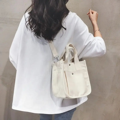 Designer Fashion Casual Canvas Bags Women Large Capacity Commuter Tote Shoudler Bag Versatile Crossbody Handbags Purses Female