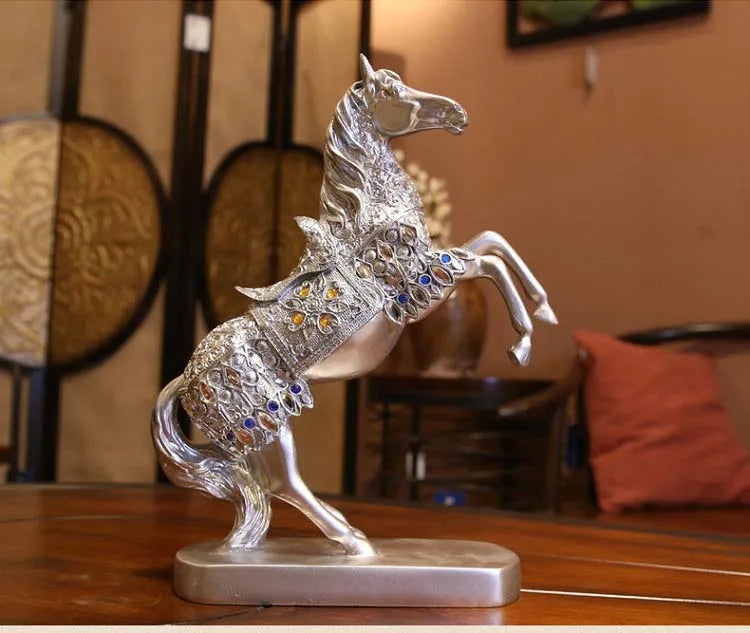 best national business GIFT -HOME office TOP decoration ART efficacious Mascot silver Success mascot horse FENG SHUI Sculpture