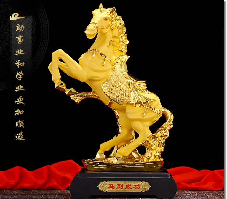 HOT SALE  Business Bring in wealth and treasure office home shop company Money Drawing Talisman # GOLDEN horse FENG SHUI statue