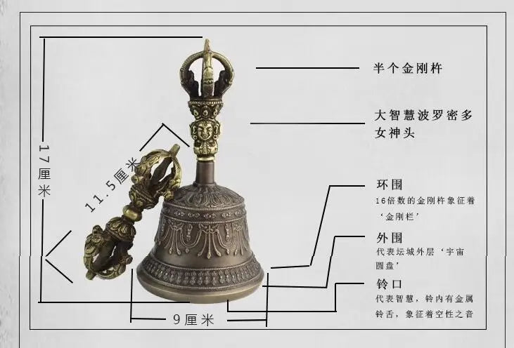 TOP GOOD  Buddhist articles efficacious Practice of Tantric ritual # Tibetan Nepal Buddhism Jin Gangchu Vajra buddha vajra bell