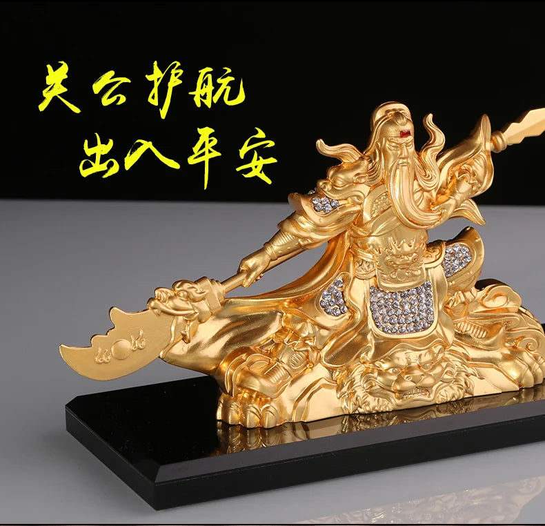 NEW OFFICE SHOP Money Drawing Martial God of wealth GOLD Guan gong Guan di FENG SHUI statue-CAR Safe Talisman Protection