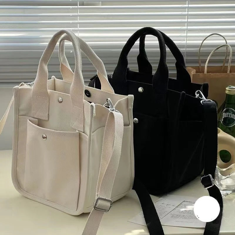 Designer Fashion Casual Canvas Bags Women Large Capacity Commuter Tote Shoudler Bag Versatile Crossbody Handbags Purses Female