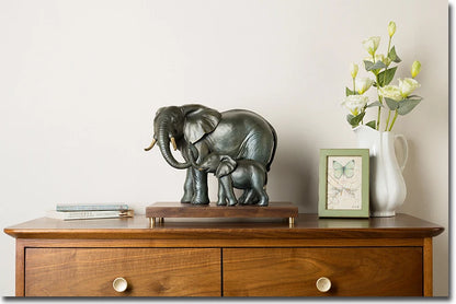 African culture Asia Thailand HOME company Business Decor art Elephant Family ART bronze sculpture statue Large good gift