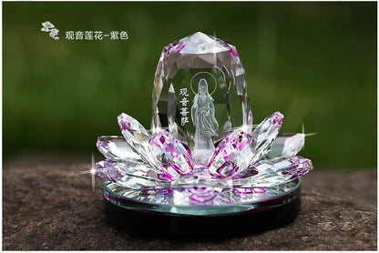 TOP COOL gift HOME OFFICE Company SHOP CAR Ornament Efficacious Talisman safe Bless Guanyin Buddha Crystal FENG SHUI statue