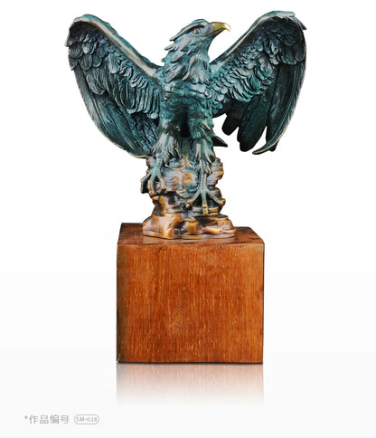 38CM large 2022 TOP art Good luck Success Arab Eagle lanneret tercel 3D brass Sculpture art HOME Company lobby decoration art