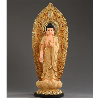54CM large Southeast Asia Efficacious protection worship Buddha Amitabha Sakyamuni  HOME Store FENG SHUI gilding statue