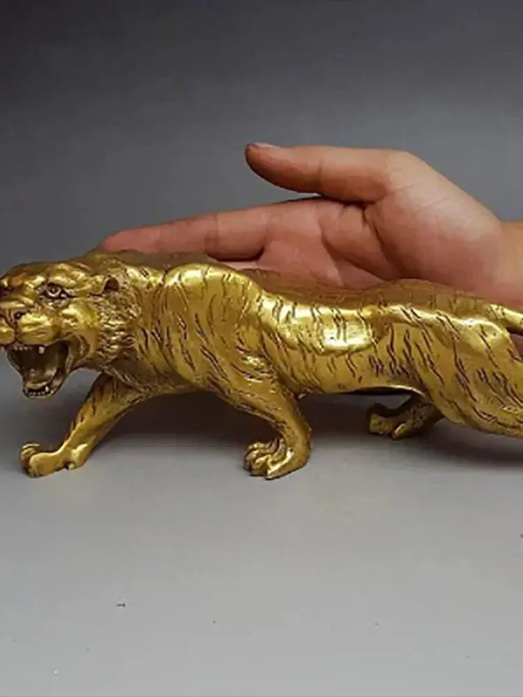 China collection archaize brass leopard crafts Statue