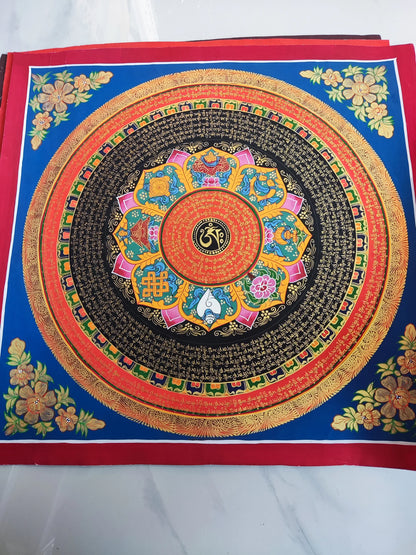 GOOD 100% Hand painted Auspicious scripture mandala Thangka Thang-ga painting Buddhism home Hall altar wall Decorative art A10