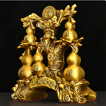 Gourd ornaments all copper five blessings, happiness, wealth, longevity, wealth, gourd household decorations