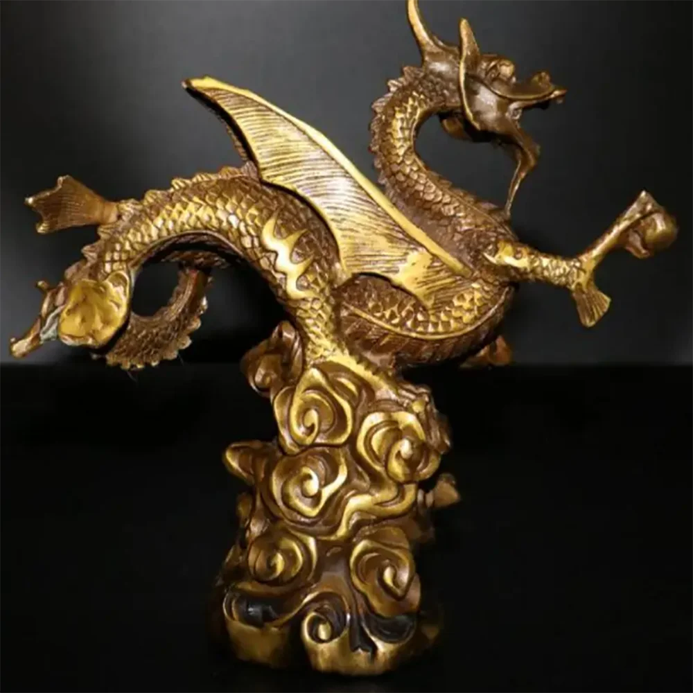 China brass fly dragon crafts statue