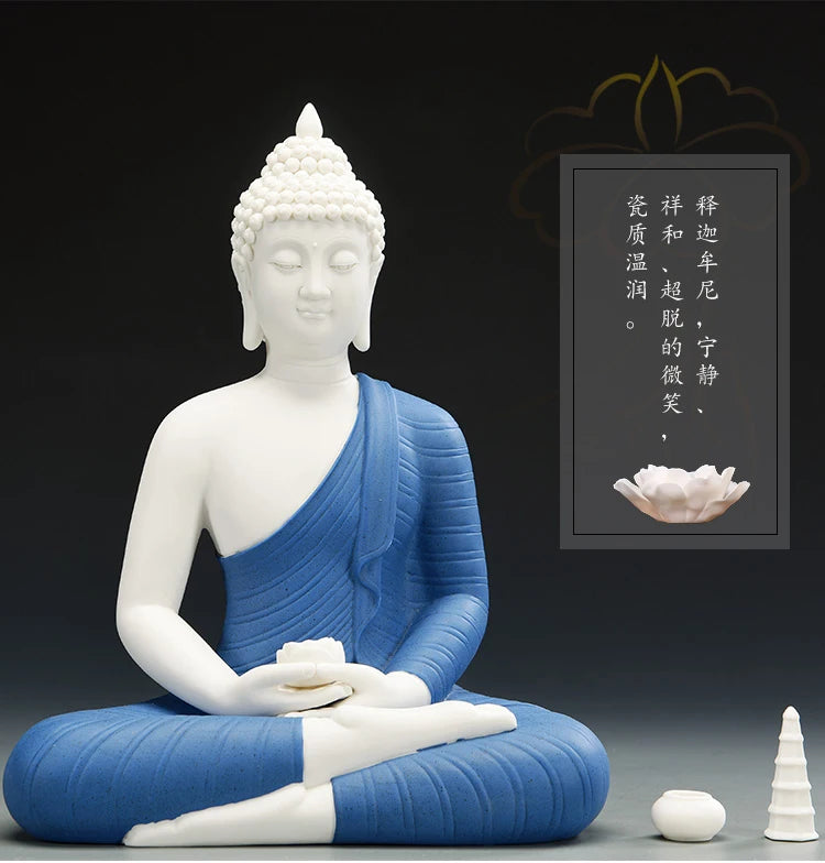 HOT SALE - 30CM Large High-grade porcelain Southeast Asia HOME decoration Sitting Buddha Amitabha FENG SHUI Sculpture art Statue