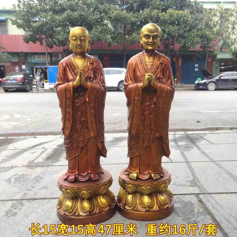 A Pair figure of Buddha HOME temple Shrine Protection Tantra Buddhism Amitabha Sakyamuni Buddha Anan gaye Attendant statue