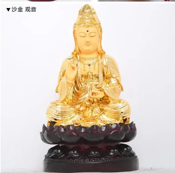 36CM tall # Buddhism HOME Safety Health luck Talisman #office shop efficacious Protection gilding Guanyin Bodhisattva Buddha