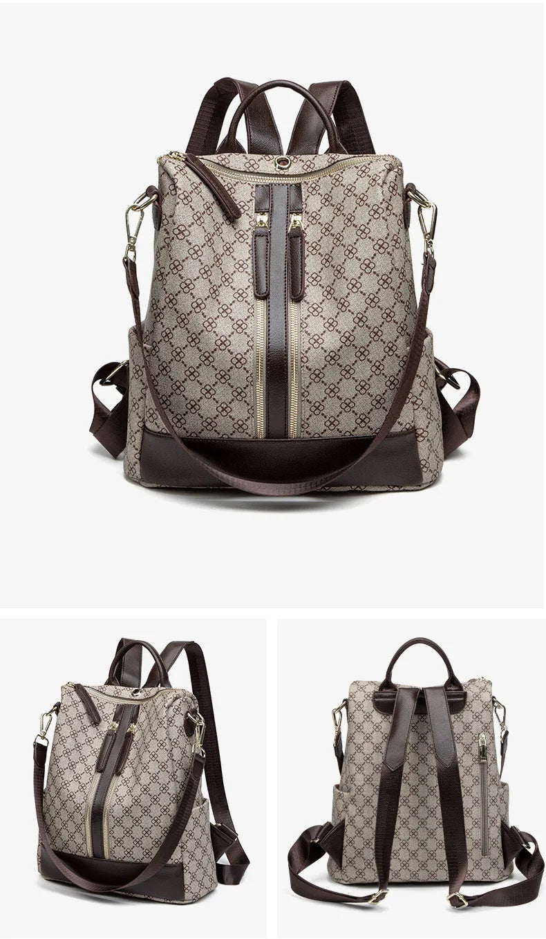 Backpack for Women Casual Fashion PVC Rucksack Handbag Shoulder Bags Commuter Travel Bag