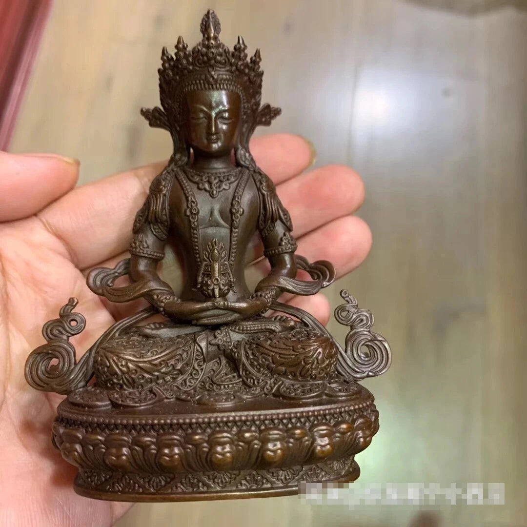 Wholesale Buddhist supplies family bless safe health good luck high grade Nepal Amitayus tathagata RULAI Buddha statue Small
