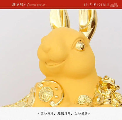 Twelve Zodiac Signs Attract Wealth Rabbit Ornaments Rich and Noble Rabbit Handicrafts Feng Shui Attract Wealth Decorative Gifts