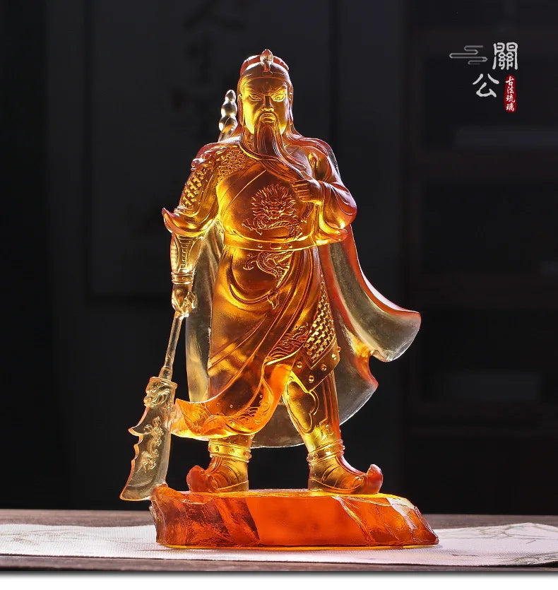 Coloured glaze GuanGong Decoration Guan Erye God of Wealth statue decorate Recruit Wealth Treasure Crafts Opening Ceremony