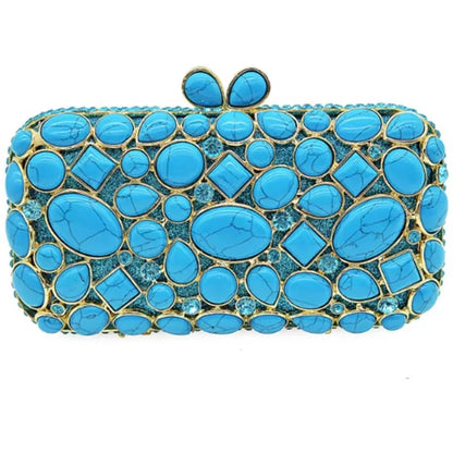 Green Rhinestone Woman Clutch Stone Fashion Evening Bag Diamond Crystal Wedding Party Bridal  Purse Banquet Gala New Handbag