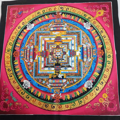 100% Hand painted Mandala wheel altar Enlightenment Thangka Thang-ga painting Buddhism home Hall altar wall Decorative art S4