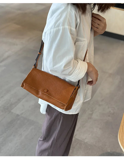 2024 Spring Summer Vintage Casual Crossbody Bag Korean Literature and Art All-match Vintage Shoulder Bags Solid Simple Bolsas