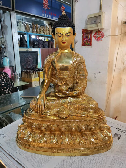 60CM large Huge Asia Buddhism home temple family brass gilding Sakyamuni Amitabha Buddha statue bless Safety Health good luck