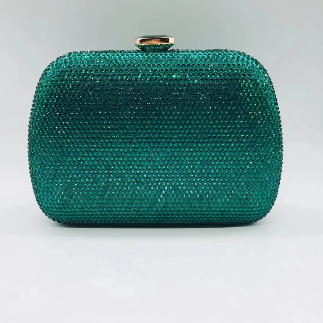 Wedding Bridal Party Red Green Purse Fashion Diamond Banquet Dinner Handbag Woman Crystal Stone Birthday Cocktail Evening Bag